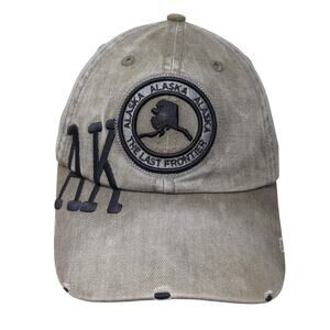 Alaska The Last Frontier Strapback Hat Gray One Size Robin Ruth Solid